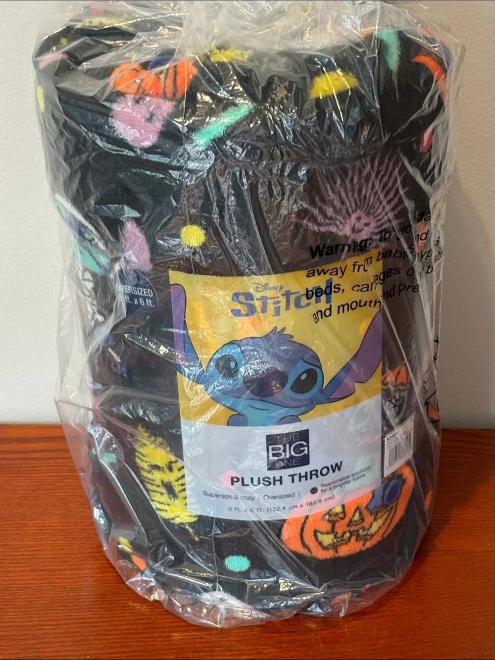 Disney Stitch Halloween Oversized Super Soft Plush Throw Blanket